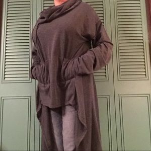 Asymmetrical hem cowl sweatshirt